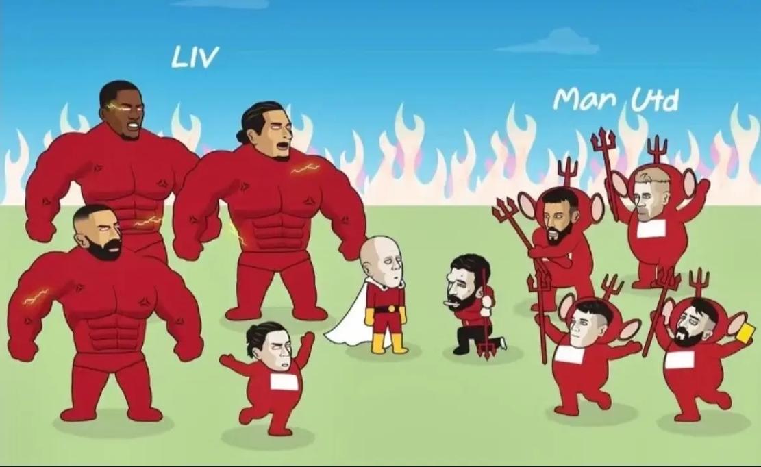 漫画家创作利物浦7-0曼联特别漫画,周日双红会亮相安菲尔德